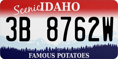 ID license plate 3B8762W