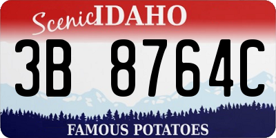 ID license plate 3B8764C