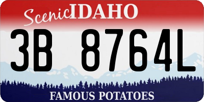 ID license plate 3B8764L
