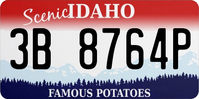 ID license plate 3B8764P