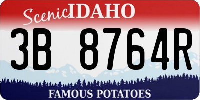 ID license plate 3B8764R