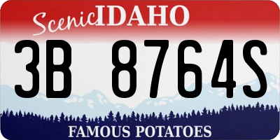 ID license plate 3B8764S