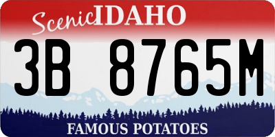 ID license plate 3B8765M