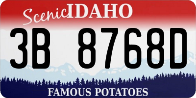 ID license plate 3B8768D