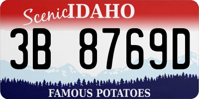 ID license plate 3B8769D
