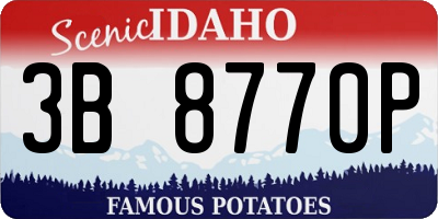ID license plate 3B8770P