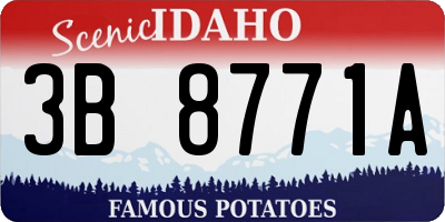 ID license plate 3B8771A