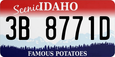 ID license plate 3B8771D