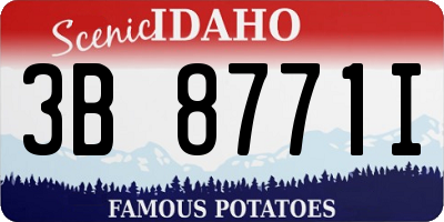 ID license plate 3B8771I