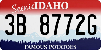 ID license plate 3B8772G