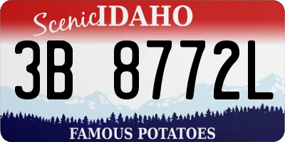 ID license plate 3B8772L