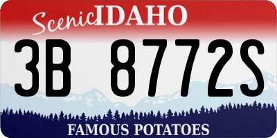 ID license plate 3B8772S