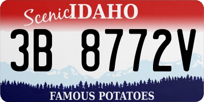 ID license plate 3B8772V