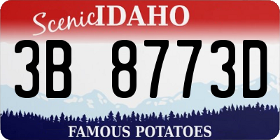 ID license plate 3B8773D