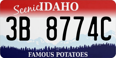 ID license plate 3B8774C