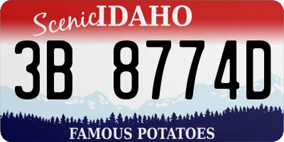 ID license plate 3B8774D