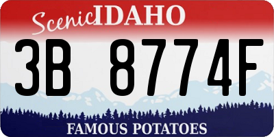 ID license plate 3B8774F