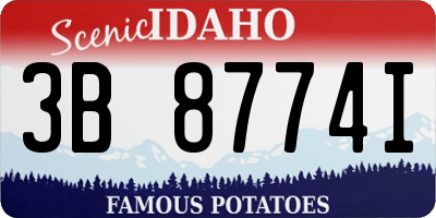 ID license plate 3B8774I