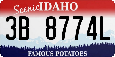 ID license plate 3B8774L
