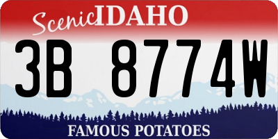 ID license plate 3B8774W