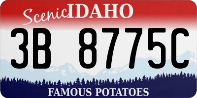 ID license plate 3B8775C