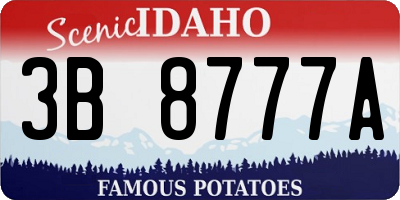 ID license plate 3B8777A