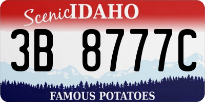 ID license plate 3B8777C