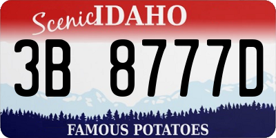 ID license plate 3B8777D