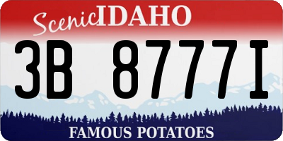 ID license plate 3B8777I