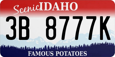 ID license plate 3B8777K