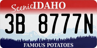 ID license plate 3B8777N