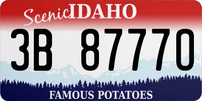 ID license plate 3B8777O
