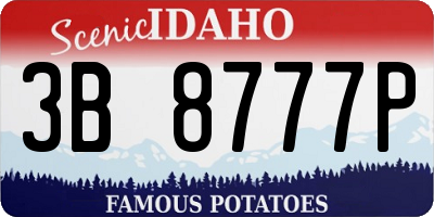ID license plate 3B8777P