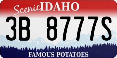 ID license plate 3B8777S