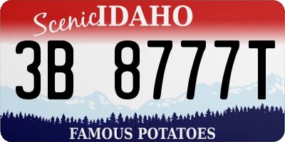 ID license plate 3B8777T
