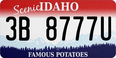ID license plate 3B8777U