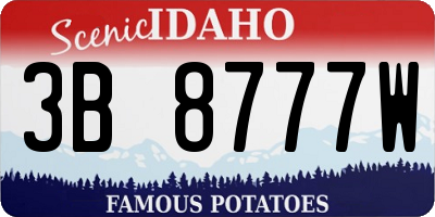ID license plate 3B8777W
