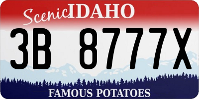 ID license plate 3B8777X