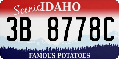 ID license plate 3B8778C