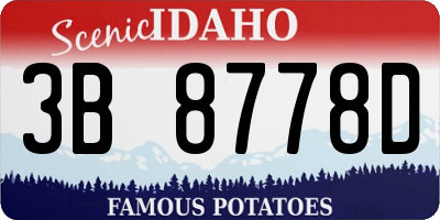 ID license plate 3B8778D