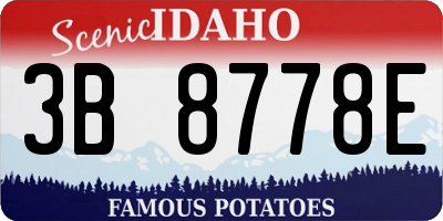 ID license plate 3B8778E