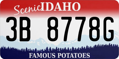 ID license plate 3B8778G