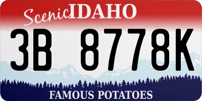 ID license plate 3B8778K