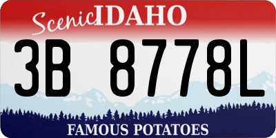 ID license plate 3B8778L