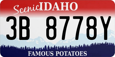 ID license plate 3B8778Y