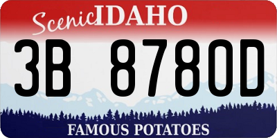 ID license plate 3B8780D