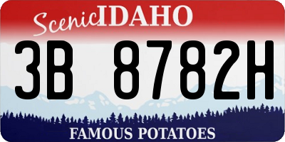 ID license plate 3B8782H