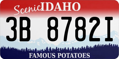 ID license plate 3B8782I