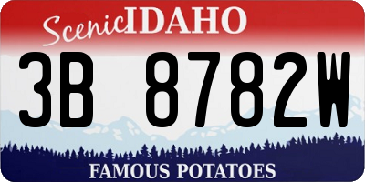ID license plate 3B8782W