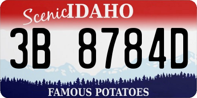 ID license plate 3B8784D